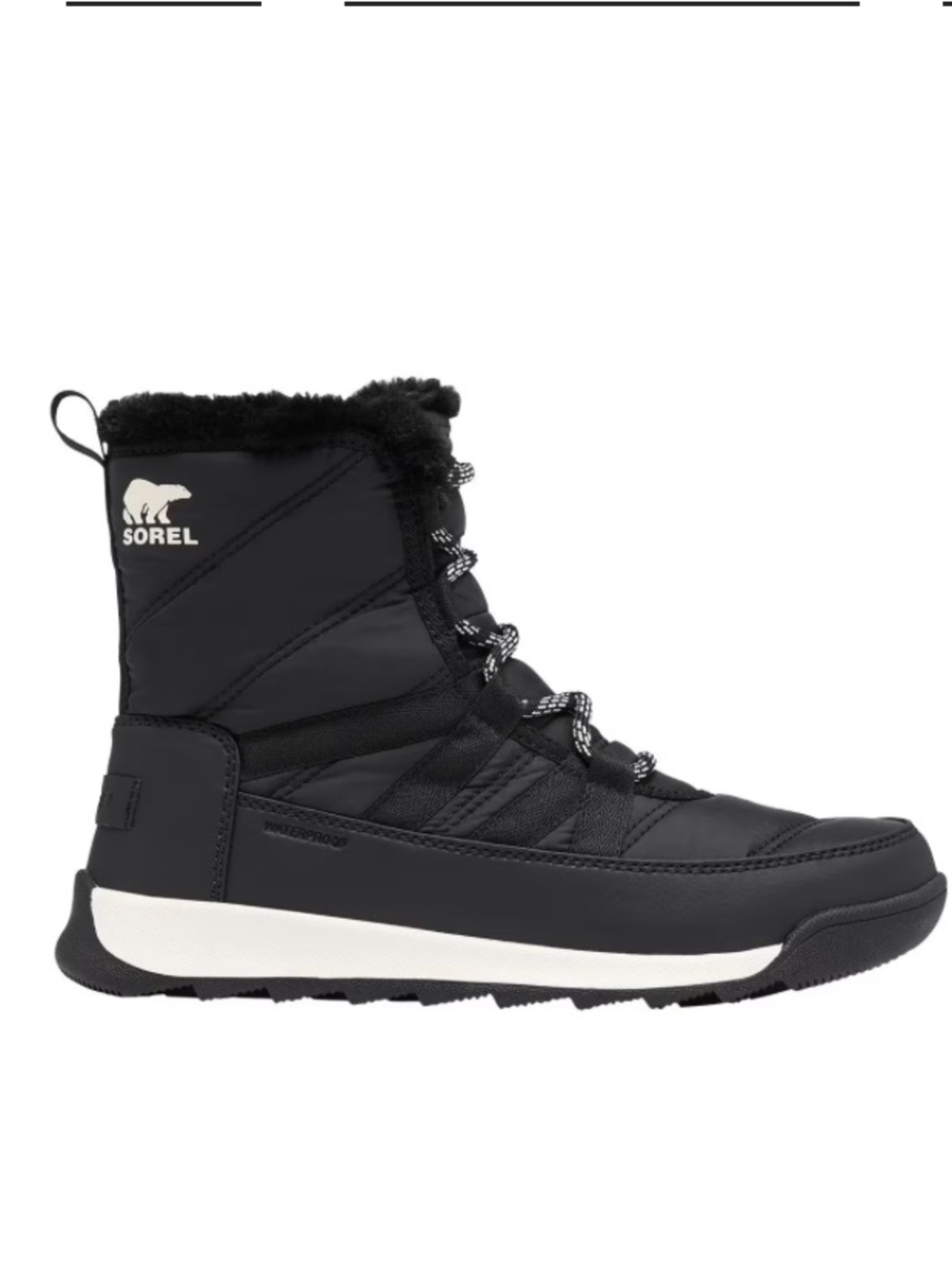 Sorel Women's Whitney II Winter Boots in Black with White Midsole